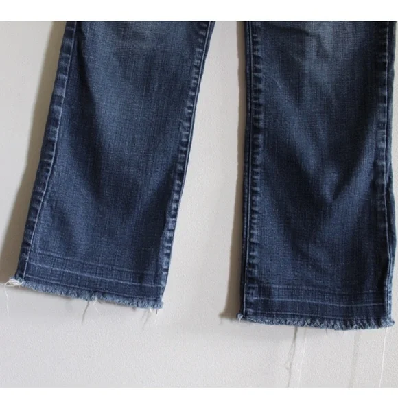 A&F High Rise Cropped Flare Raw Hem Jeans 8 29 Preowned - Picture 4 of 9